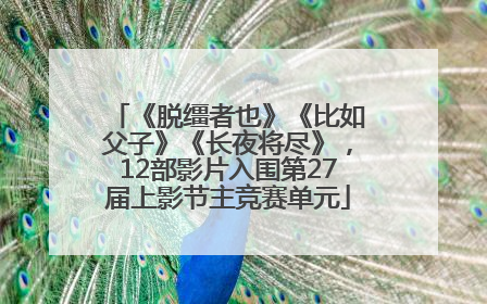 《脱缰者也》《比如父子》《长夜将尽》，12部影片入围第27届上影节主竞赛单元