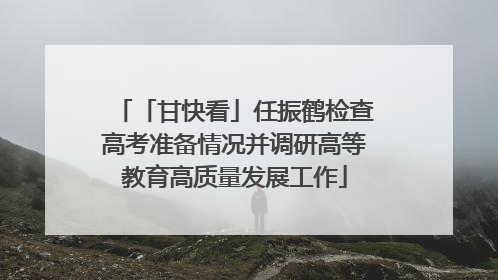 「甘快看」任振鹤检查高考准备情况并调研高等教育高质量发展工作