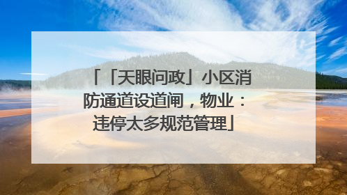 「天眼问政」小区消防通道设道闸，物业：违停太多规范管理