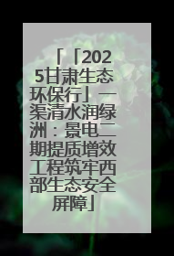 「2025甘肃生态环保行」一渠清水润绿洲：景电二期提质增效工程筑牢西部生态安全屏障