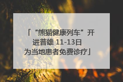 “熊猫健康列车”开进普雄 11-13日为当地患者免费诊疗