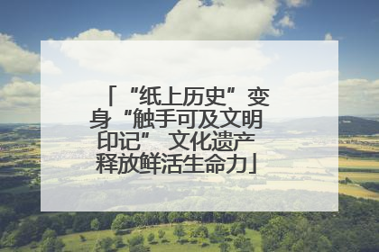 “纸上历史”变身“触手可及文明印记” 文化遗产释放鲜活生命力