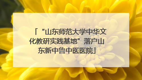 “山东师范大学中华文化教研实践基地”落户山东新中鲁中医医院
