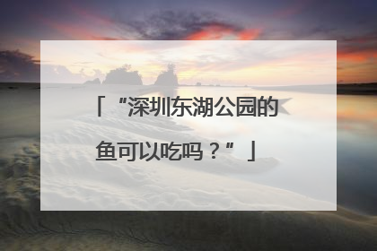 “深圳东湖公园的鱼可以吃吗？”