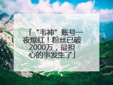 “韦神”账号一夜爆红！粉丝已破2000万，最担心的事发生了