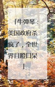 牛弹琴：美国政府杀疯了，全世界目瞪口呆