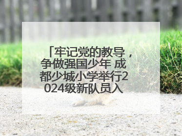 牢记党的教导，争做强国少年 成都少城小学举行2024级新队员入队仪式