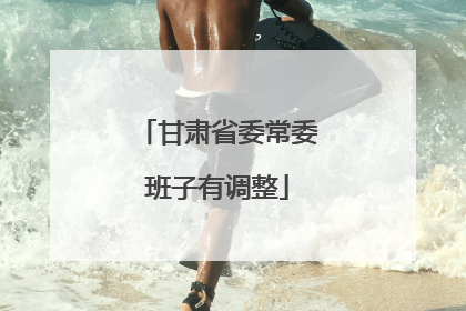 甘肃省委常委班子有调整