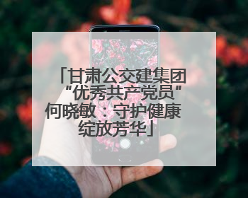 甘肃公交建集团“优秀共产党员”何晓敏：守护健康 绽放芳华