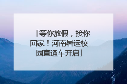 等你放假，接你回家！河南暑运校园直通车开启
