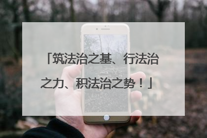 筑法治之基、行法治之力、积法治之势！