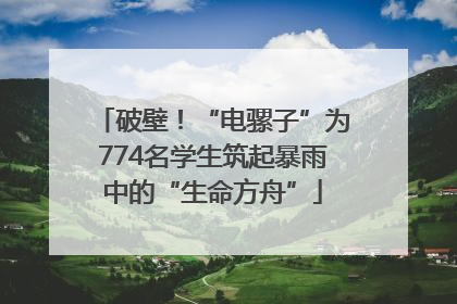 破壁！“电骡子”为774名学生筑起暴雨中的“生命方舟”