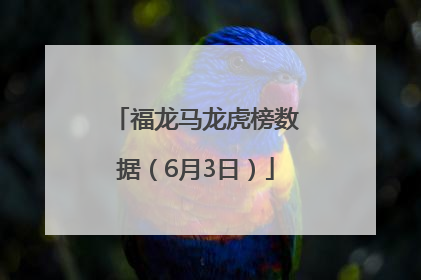 福龙马龙虎榜数据（6月3日）