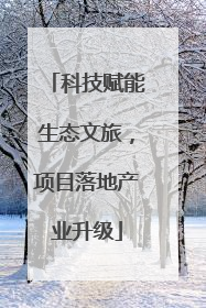 科技赋能生态文旅，项目落地产业升级