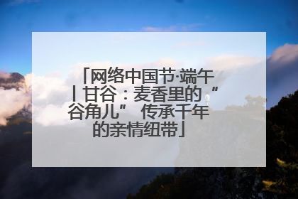 网络中国节·端午丨甘谷：麦香里的“谷角儿” 传承千年的亲情纽带