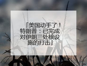 美国动手了！特朗普：已完成对伊朗三处核设施的打击