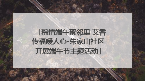 粽情端午聚邻里 艾香传福暖人心-朱家山社区开展端午节主题活动