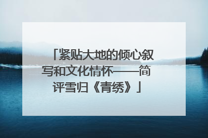紧贴大地的倾心叙写和文化情怀——简评雪归《青绣》