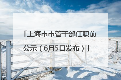 上海市市管干部任职前公示（6月5日发布）