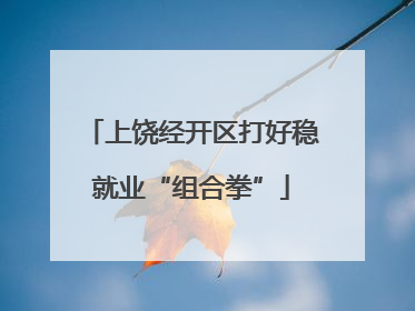 上饶经开区打好稳就业“组合拳”