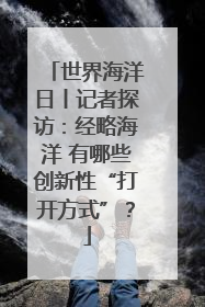 世界海洋日丨记者探访：经略海洋 有哪些创新性“打开方式”？