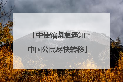 中使馆紧急通知：中国公民尽快转移