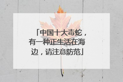 中国十大毒蛇，有一种正生活在海边，请注意防范