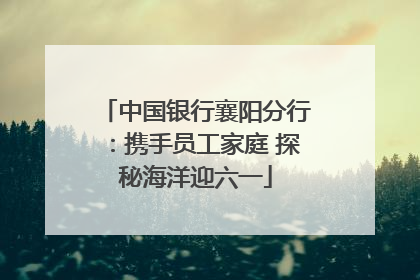 中国银行襄阳分行：携手员工家庭 探秘海洋迎六一