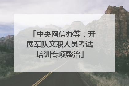 中央网信办等：开展军队文职人员考试培训专项整治