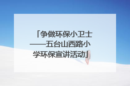 争做环保小卫士——五台山西路小学环保宣讲活动