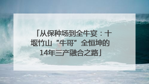 从保种场到全牛宴：十堰竹山“牛哥”全恒坤的14年三产融合之路