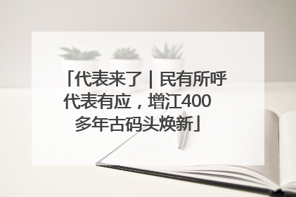 代表来了｜民有所呼代表有应，增江400多年古码头焕新