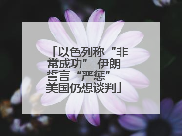 以色列称“非常成功” 伊朗誓言“严惩” 美国仍想谈判