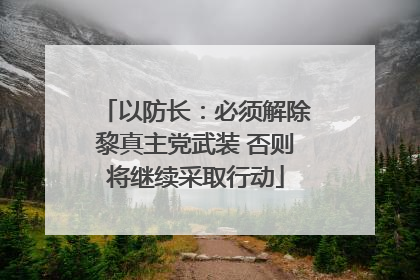 以防长：必须解除黎真主党武装 否则将继续采取行动