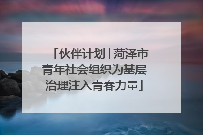 伙伴计划│菏泽市青年社会组织为基层治理注入青春力量