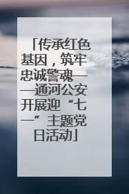 传承红色基因，筑牢忠诚警魂——通河公安开展迎“七一”主题党日活动