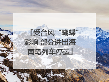 受台风“蝴蝶”影响 部分进出海南岛列车停运