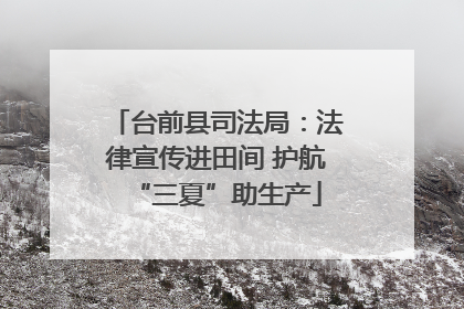 台前县司法局：法律宣传进田间 护航“三夏”助生产