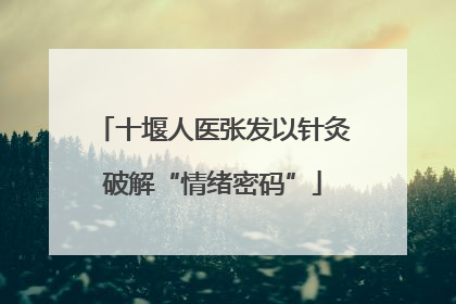 十堰人医张发以针灸破解“情绪密码”