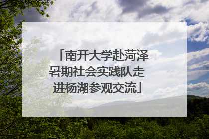 南开大学赴菏泽暑期社会实践队走进杨湖参观交流