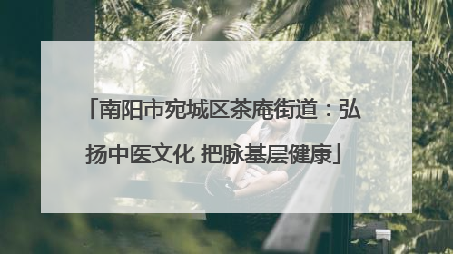 南阳市宛城区茶庵街道：弘扬中医文化 把脉基层健康