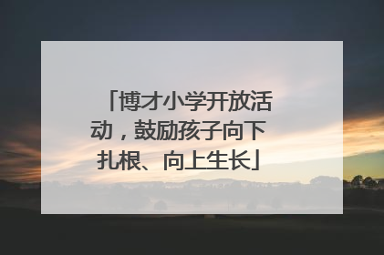 博才小学开放活动，鼓励孩子向下扎根、向上生长