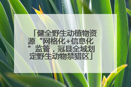 健全野生动植物资源“网格化+信息化”监管，冠县全域划定野生动物禁猎区