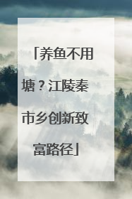 养鱼不用塘？江陵秦市乡创新致富路径