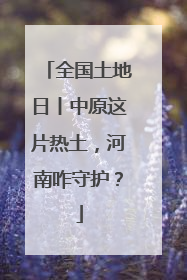 全国土地日丨中原这片热土，河南咋守护？