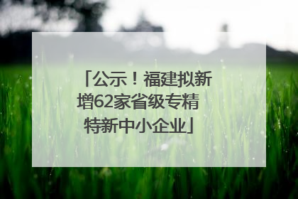 公示！福建拟新增62家省级专精特新中小企业
