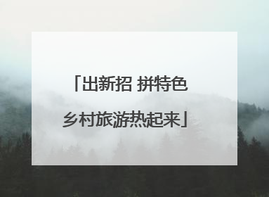 出新招 拼特色 乡村旅游热起来