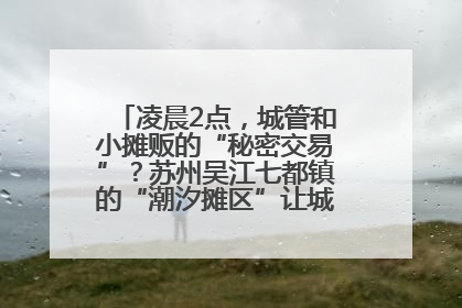 凌晨2点，城管和小摊贩的“秘密交易”？苏州吴江七都镇的“潮汐摊区”让城市管理有了人情味