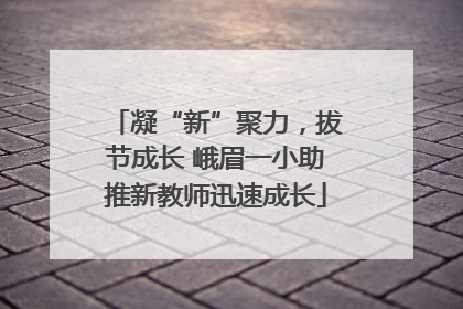 凝“新”聚力，拔节成长 峨眉一小助推新教师迅速成长