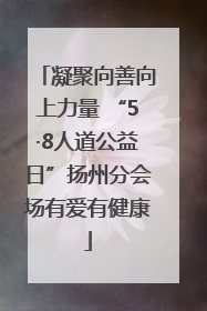 凝聚向善向上力量 “5·8人道公益日”扬州分会场有爱有健康